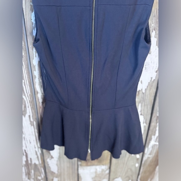 My Tribe Leather Front Full zip back Sleeveless Top Size Extra Small Black - Picture 9 of 10